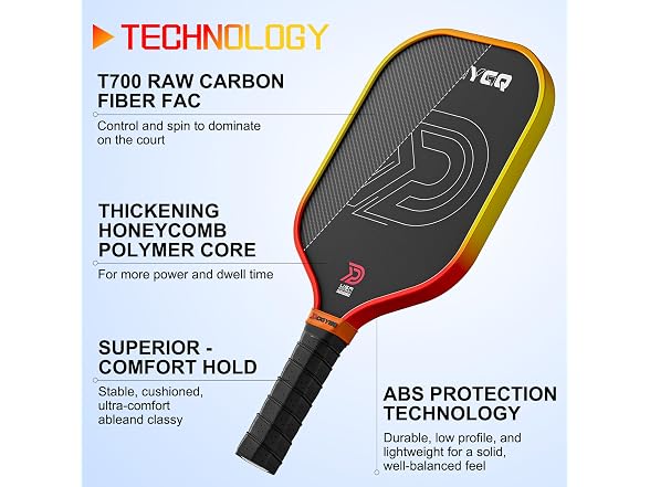 DGYGQ Pickleball Paddles, T700 Raw Carbon Fiber
