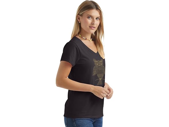Hanes Women (S) Short Sleeve Graphic Tee Black