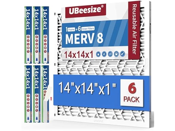UBeesize Air Filter 14x14x1 (6-Pack)