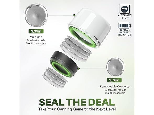 RoboSeal Rechargeable Mason Jar Vacuum