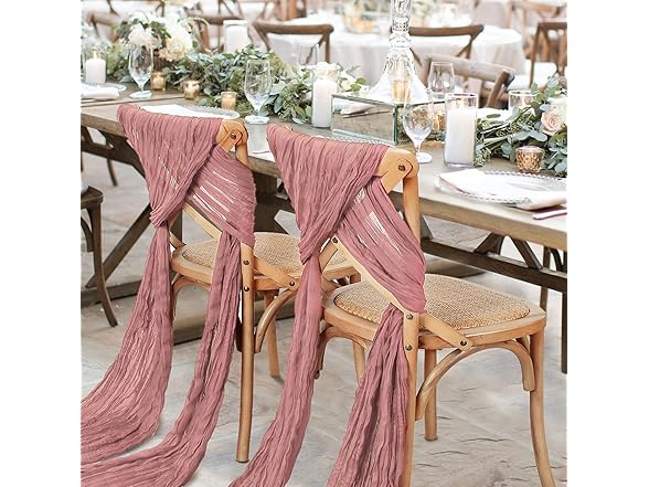 Cheesecloth Table Runner 4 Packs 36x120 Inches Dusty Rose
