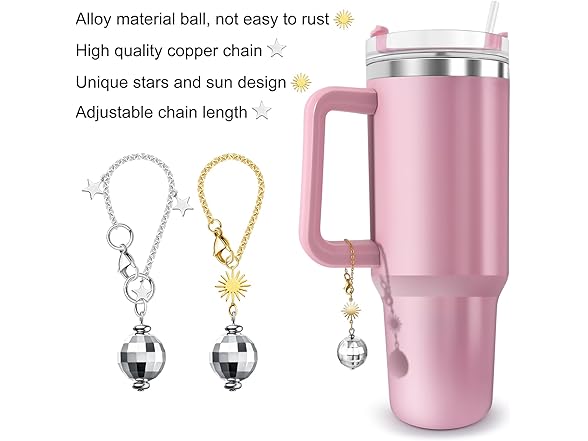 SlowVibes Stars Sun Disco Ball Charms