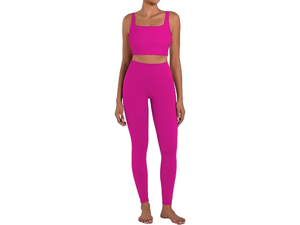 Sunzel Womens Leggings 25in M Hot Pink W/Pockets