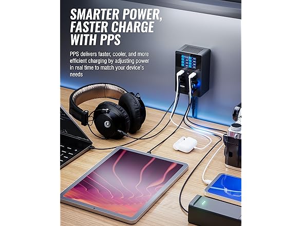 SABRENT 8-Port Charging Station w/ LCD Display