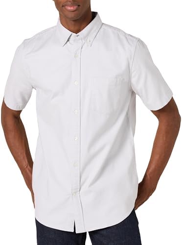 Amazon Essentials Mens Slim Fit Short Sleeve Stretch Oxford Shirt