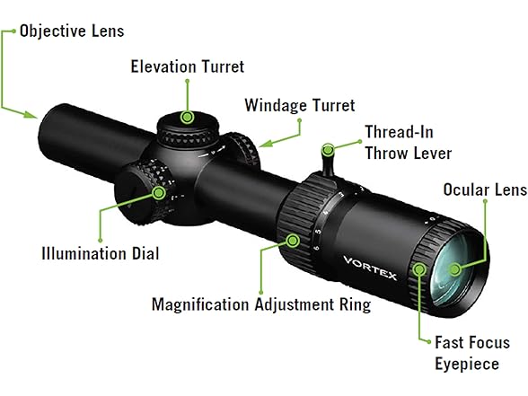 Vortex Optics Strike Eagle 1-8x24 Second Focal Plane Riflescope - BDC3 Reticle (MOA), Black (Open Box)