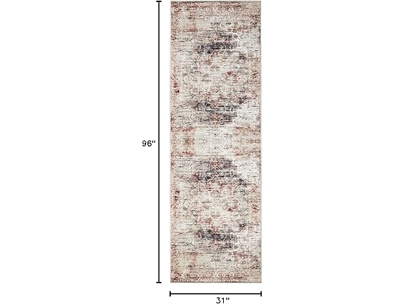 Superior Distressed Medallion Machine Washable Indoor Area Rug