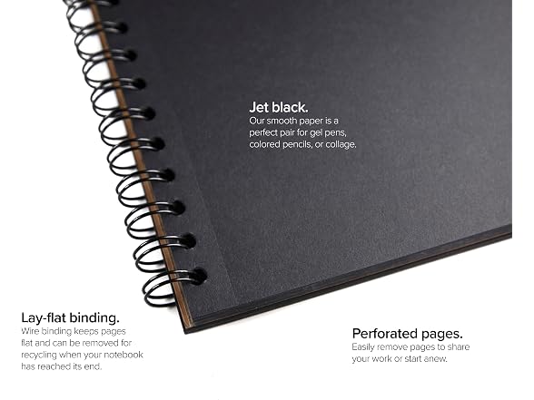SPRING Unruled Blackout Blank Spiral Notebook
