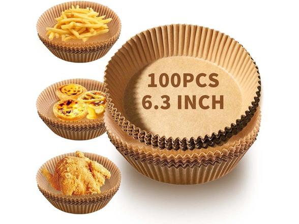 100 Pcs Air Fryer Paper Liners 6.3"
