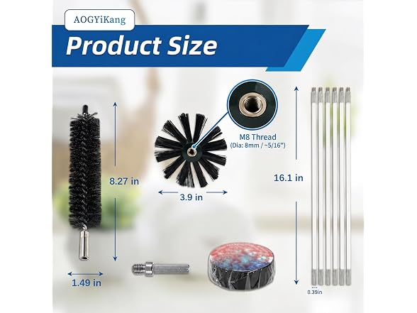 AOGYikang 35ft Dryer Vent Cleaning Kit