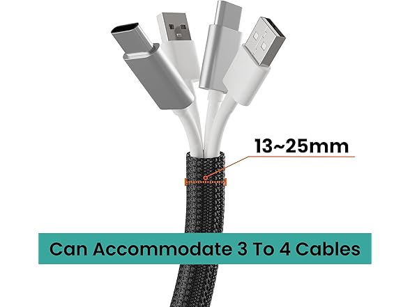 CableGeeker PET Cable Sleeve, Black