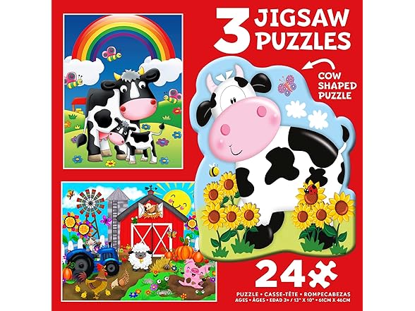 Ceaco Farm - (3) 48 Piece Jigsaw Puzzles