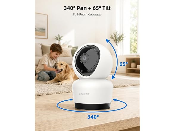 Swann 3K Indoor Pan Tilt WiFi Camera (1 or 2 Pack)