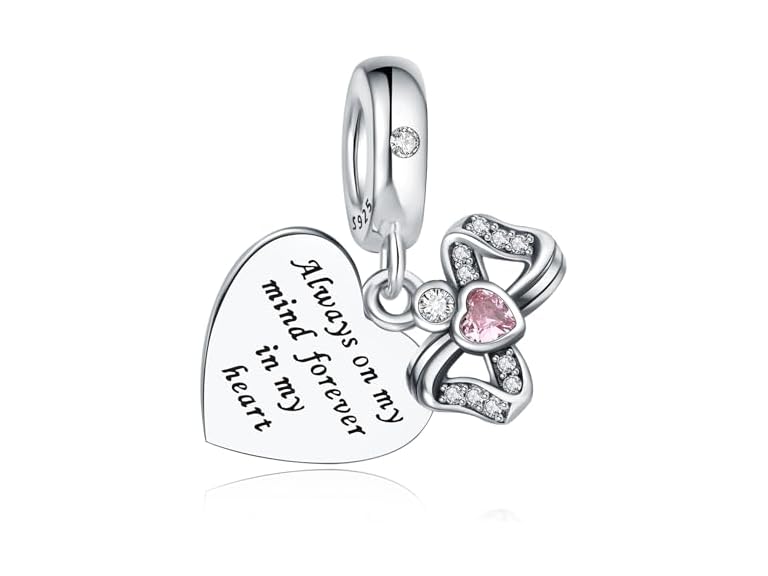 CLYQCL 925 Sterling Silver Charms Fit Pandora Charms Bracelet God Has You In His Arms I Have You In My Heart Fit Wife Daughter Mother's Day Christmas Birthday Gift