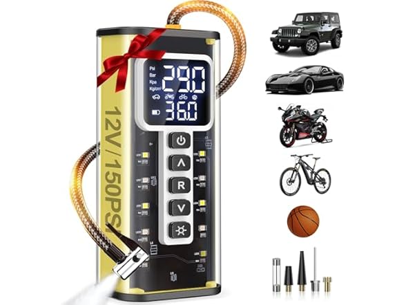 Teffim Portable Air Compressor | 150PSI | 10000mAh