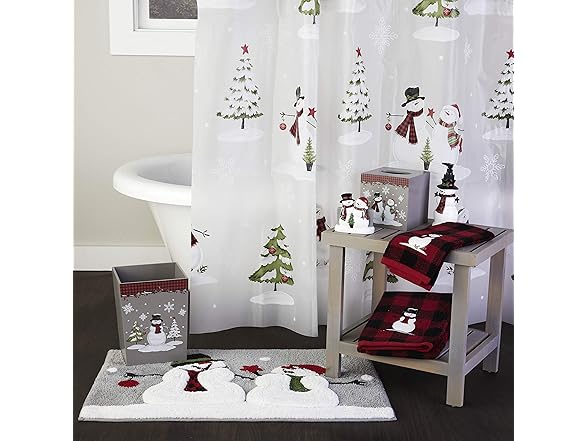 Woodland Winter Snowman Bath Towel
