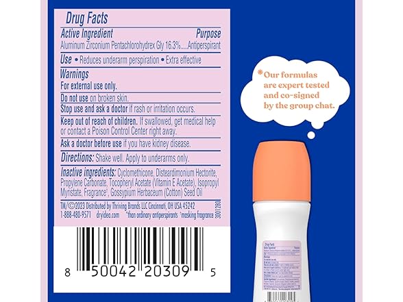 Dry Idea Dry Idea Unscented Roll-On 3.25oz (3pk)