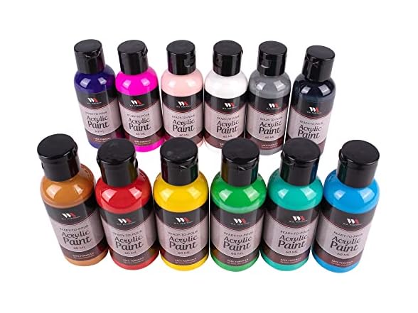 Ready To Pour Acrylic Pouring Paint Set, 12pc
