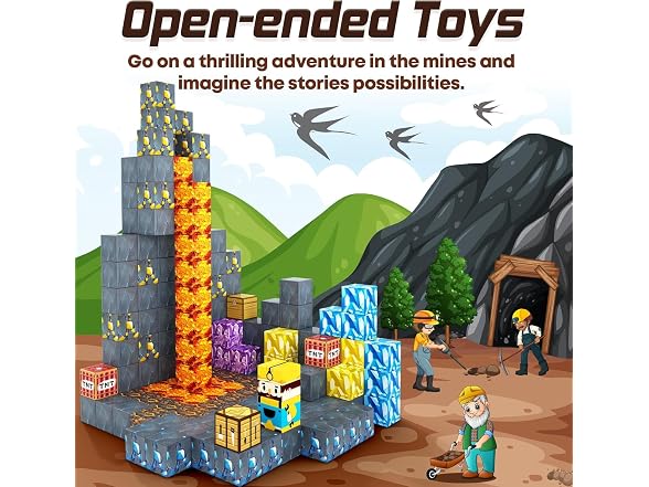 Toytogy Magnetic Blocks Mine World 3+