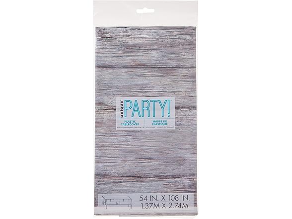 Gray Rustic Wood Plastic Table Cover