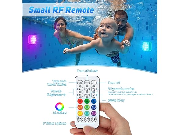 Purheme Pool Lights for Above Ground Pools, 4 Pack