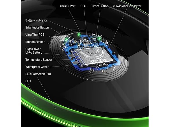 TOSY LED Flying Disc, 175g, Rechargeable