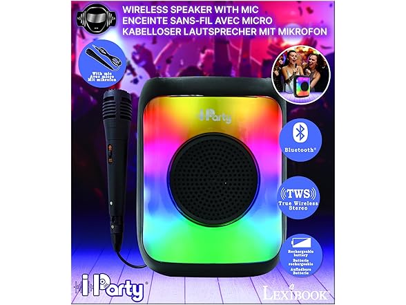 LEXiBOOK iParty Portable Bluetooth Speaker