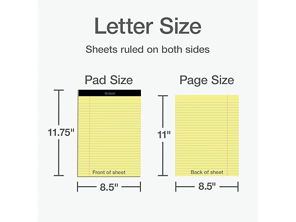 Oxford 8.5 x 11 Inch Legal Pads, Wide Ruled 6Pk