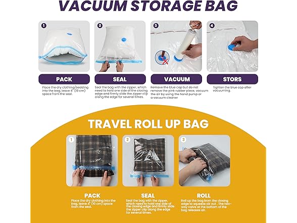 YSSOA Vacuum Storage Bags, 32Pk Combo