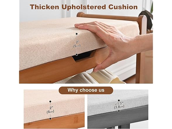 Homman 39.4in Shoe Rack Bench