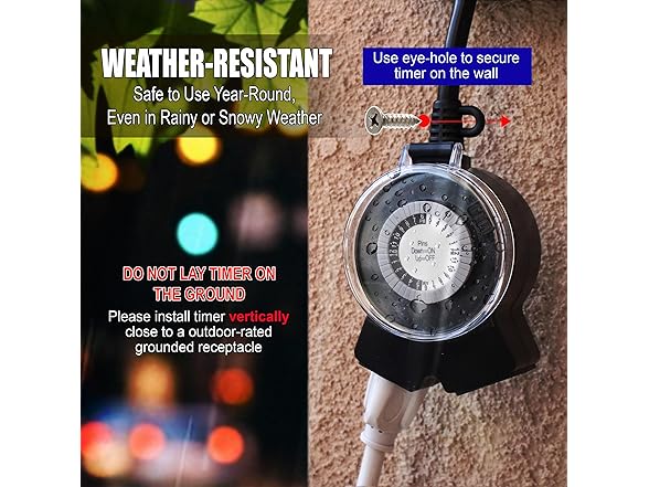 Clear Power 2-Outlet 24 Hour Mechanical Timer