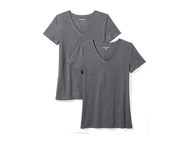 $8.99, Was $12.90, 30% Off! Amazon Essentials Women Regular-Fit Short-Sleeve Tee 2-Pack dealfomo