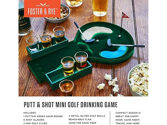 Foster & Rye Putt & Shot Mini Golf Drinking Game