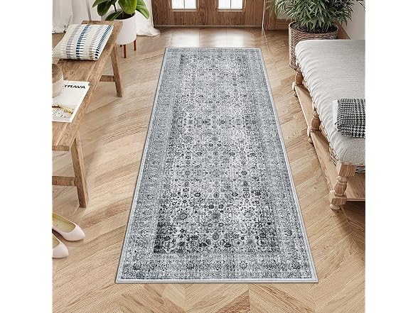GarveeHome Washable Rug 5x7 Boho Grey