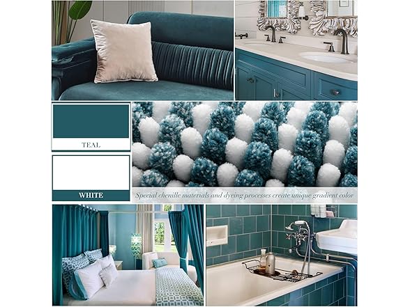 BSICPRO 2 Piece Chenille Bath Mat Set