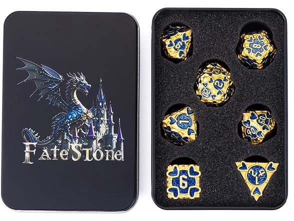 Fatestone Metal D&D Dice Set