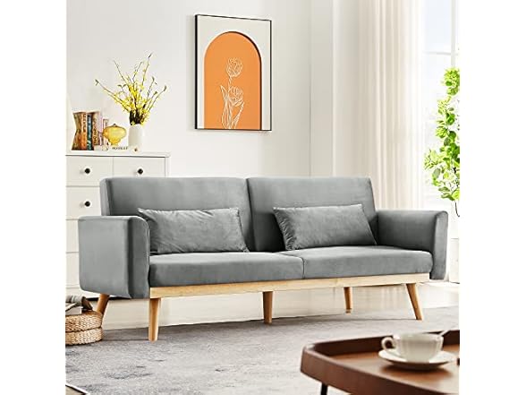 DKLGG Grey Futon Sofa Bed