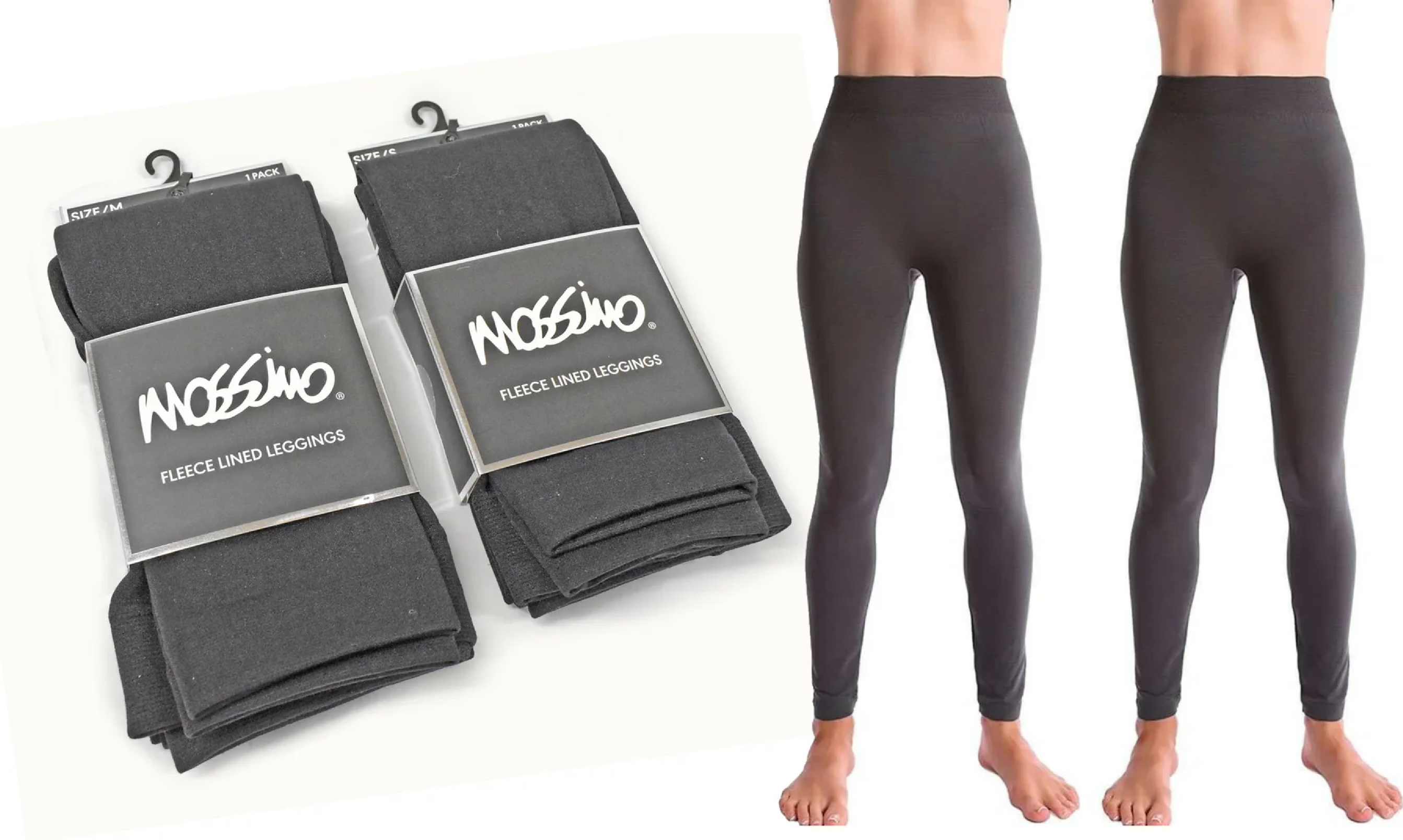 2Pk Mossimo Fleece Lined Leggings Small - Gallery 5
