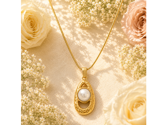 18K Gold Plated Pearl Necklace
