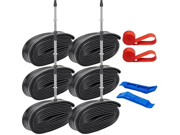 700C Bike Tubes, 6-Pack, Presta Valve