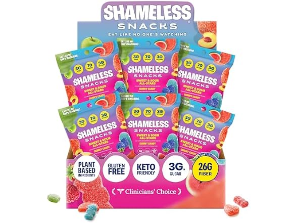 6PK Shameless Snacks Sweet & Sour All-Stars Mixed Bag