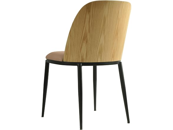 LeisureMod TCNW18BR2 Tule Dining Chair Natural Wood