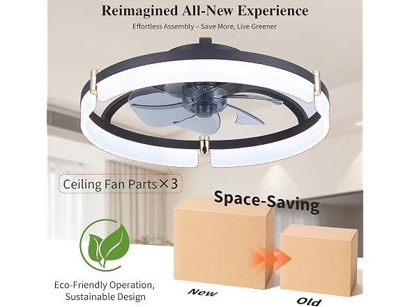 Ceiling Fans with Remote and Lights Fandelier - 20''