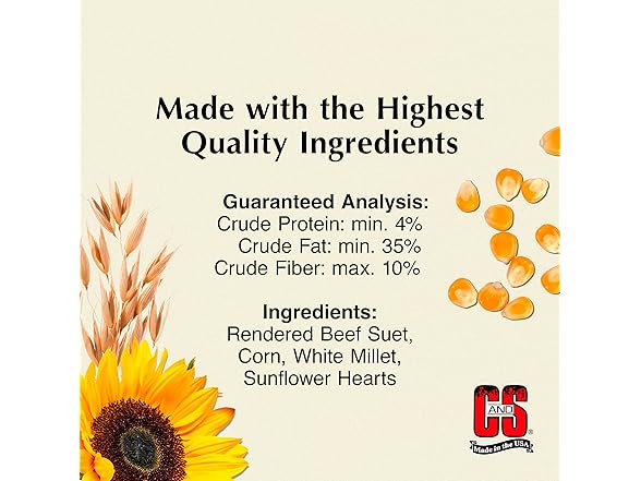 C&S Sunflower Suet Treat 11 Ounces 8 Pack