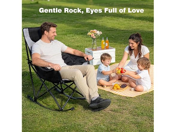 SUNNYFEEL Grey 2pk Rocking Camping Chair