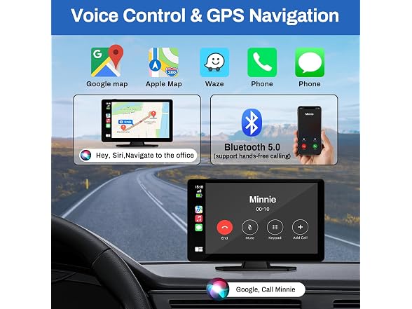 9 Wireless CarPlay Android Auto w/ Dash Cam
