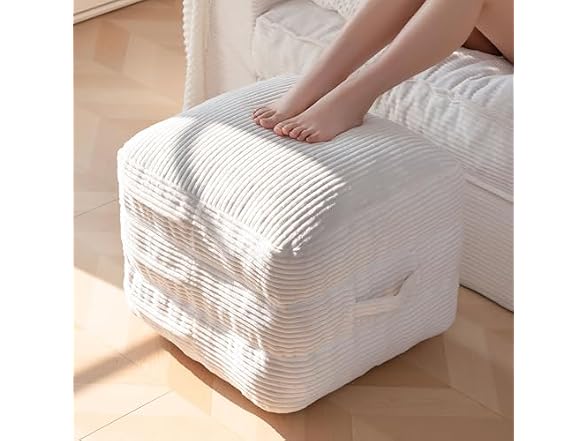 Round Pouf Ottoman, Foam Footrest