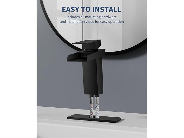 BATHLAVISH Matte Black Waterfall Bathroom Faucet