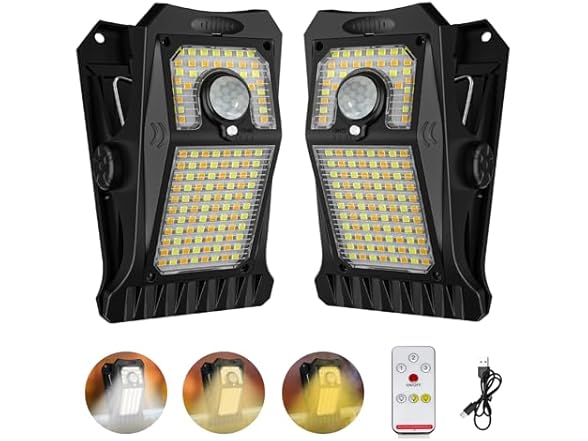 HAKOL Solar Motion Sensor Lights (2 Pack)