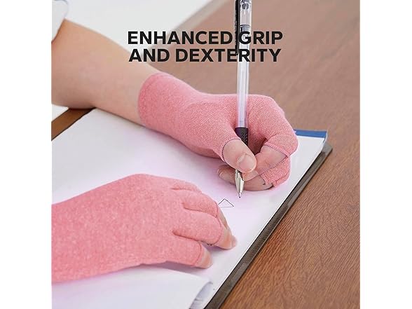 Fingerless Compression Gloves (L, Pink)